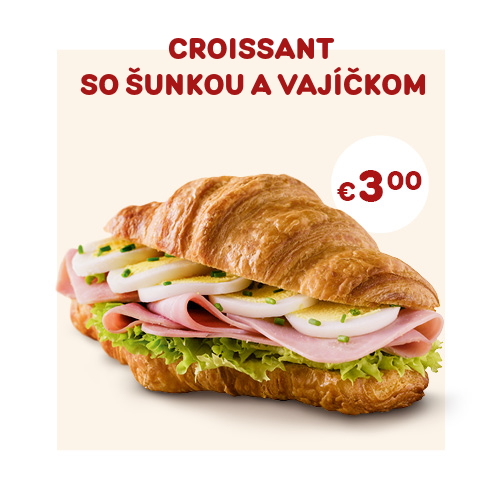 Croissant so šunkou a vajíčkom